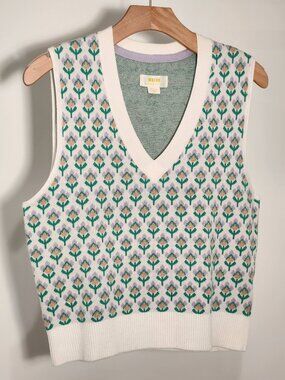 MAEVE by Anthropologie SPRING Floral Sweater VEST